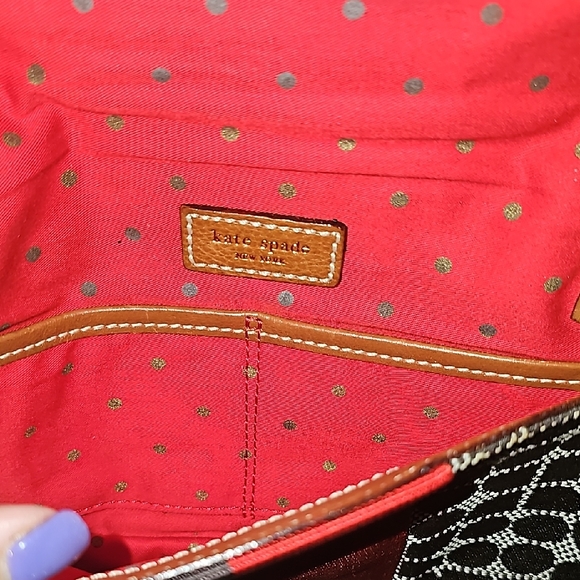 Kate Spade Classic Noel  Brown Geometric Patterned Tote Bag - Picture 3 of 5